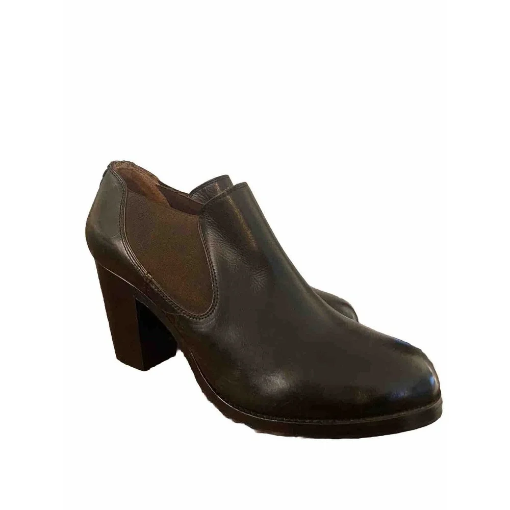 New Ariat 'Geneva' Women's Black Leather Ankle Boots Bootie Sz 10 Slip-on Heeled